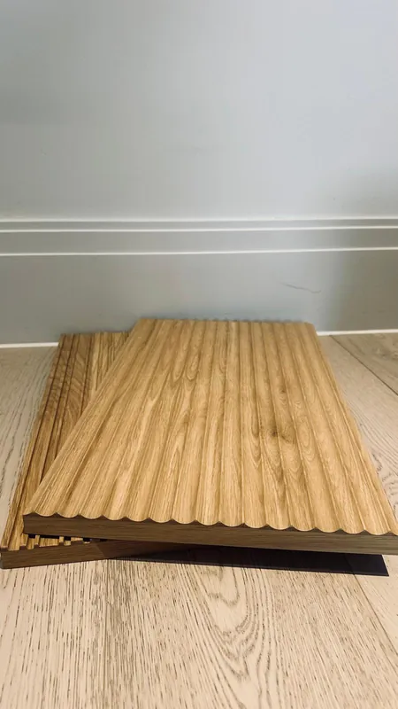 Two oak fluted samples showing profile and edge