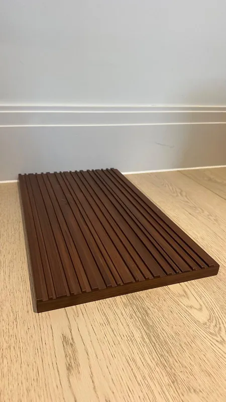 American walnut fluted sample lying flat